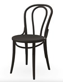 18 Chair by Ton, B4 Coffee Stained Beech, Embossed Seat Style 202